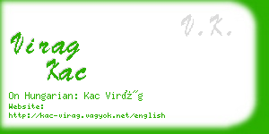 virag kac business card